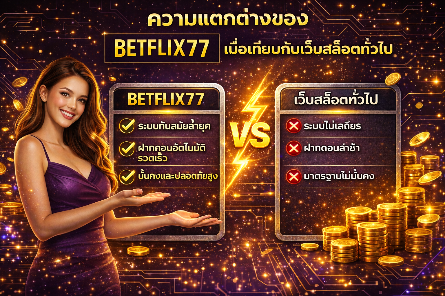 ความแตกต่างของ betflix77 เมื่อเทียบกับเว็บสล็อตทั่วไป